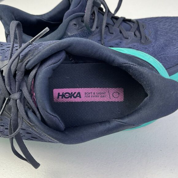 Hoka One One Clifton 8 Running Shoes  Women's 10.5 D Wide Blue Walking Sneakers - Picture 11 of 12